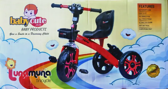 GOGA ENTERPRISES High Carbon Steel Baby Tricycle with 3 Wheels Perfect for children aged 2-6 years