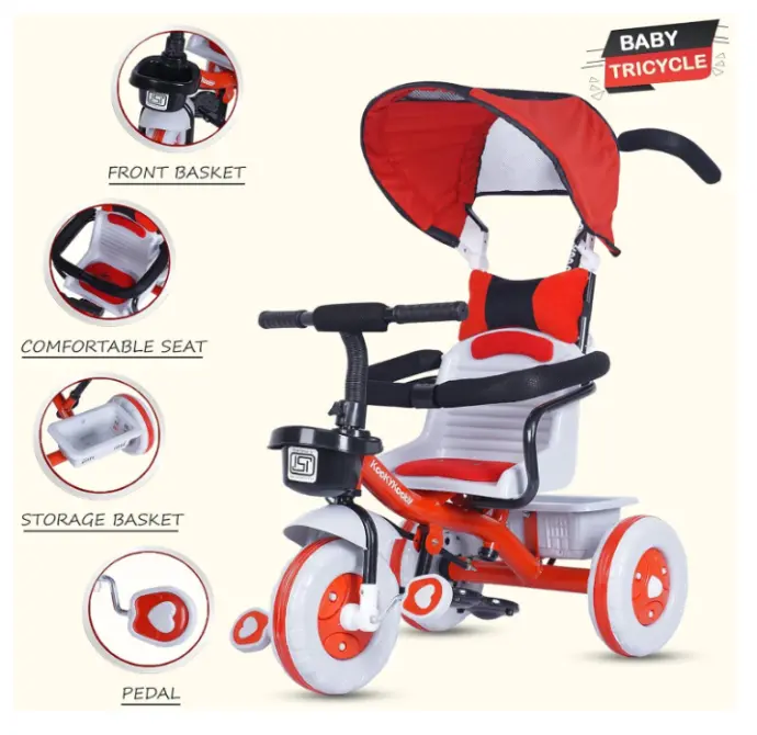 GOGA ENTERPRISES Plug N Play Kids/Baby Casper Tricycle with Adjustable Parental Control Armrest for 12-60 Months Boys/Girls/Carrying Capacity Upto 30kgs