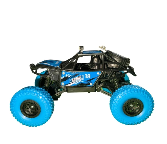 Remote Control Cars for Kids Off Road Rock Crawler Monster Truck Blue and Black Wheels Rechargeable