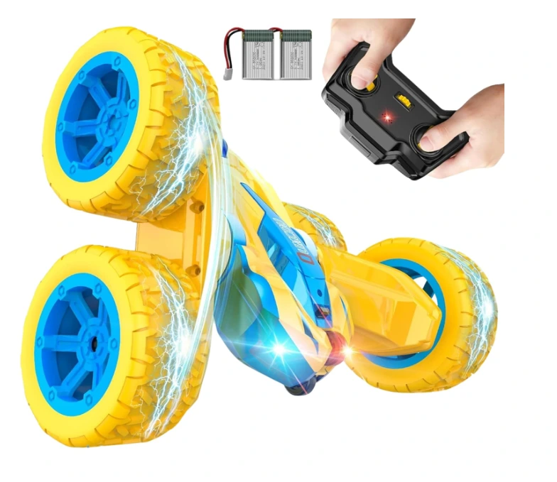 Remote Control Car, RC Cars 2.4Ghz High Speed Double-Sided 360°Rotating Toy Cars with Cool Headlights, Christmas Birthday Gifts for Boys Girls