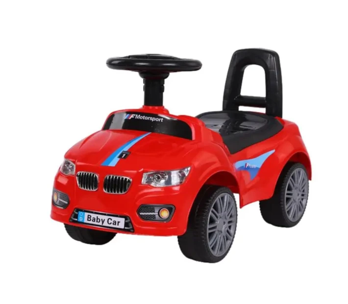 GOGA ENTERPRISES Kids Ride On Push Car Red Motorsport Style with Steering Wheel and Backrest Support