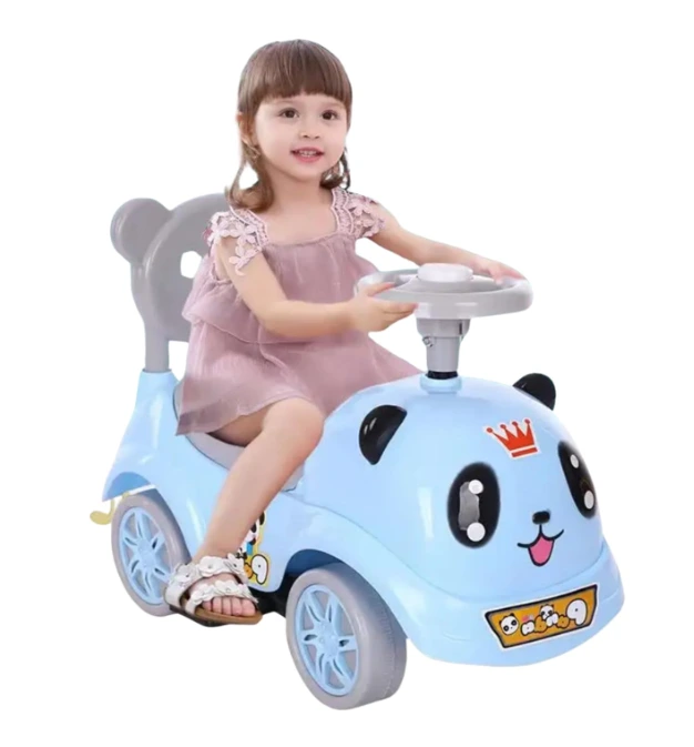 GOGA ENTERPRISES Baby Push Car Ride On Toy with Backrest Under Seat Storage Musical Features (Sky)