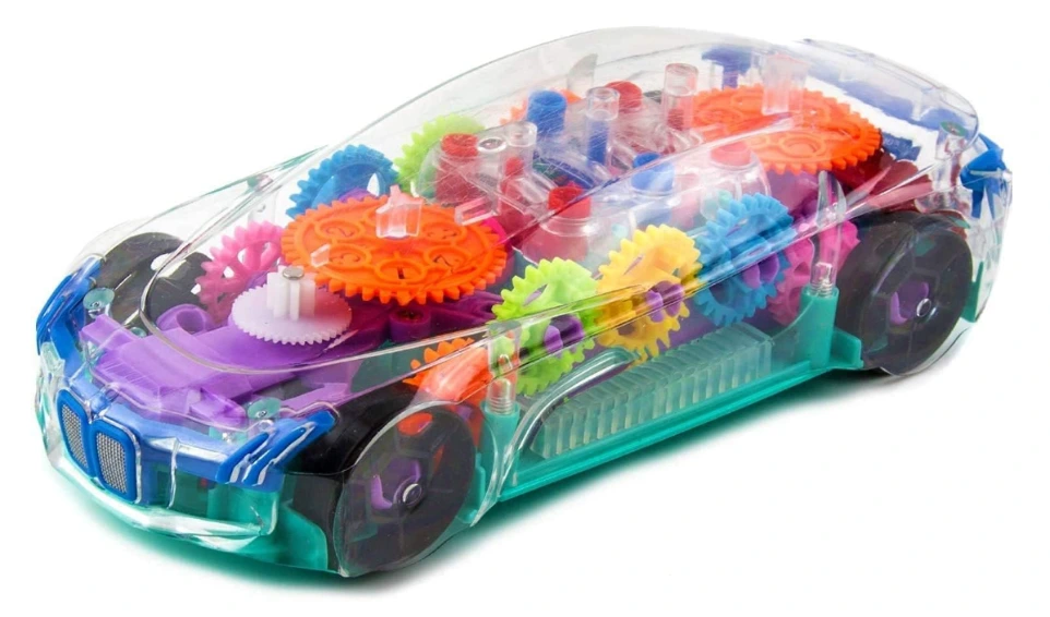 GOGA ENTERPRISES Concept Musical and 3D Lights Kids Transparent Car, Toy for 2 to 6 Year Kids Baby Toy, Multicolor